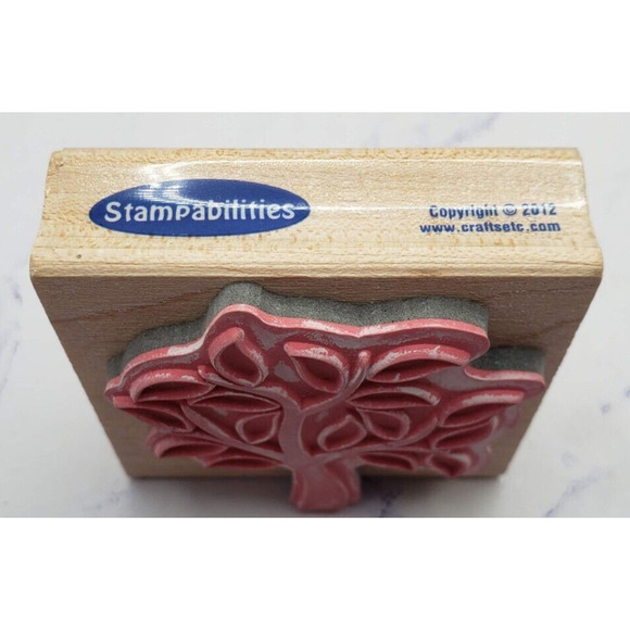 Stampabilities Autumn Fall Basic Tree Wood Mounted Rubber Stamp G1118 - Picture 4 of 7